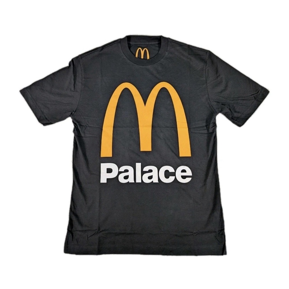 Palace x McDonalds Logo Tee Shirt Size Medium Black Yellow Crew Neck New